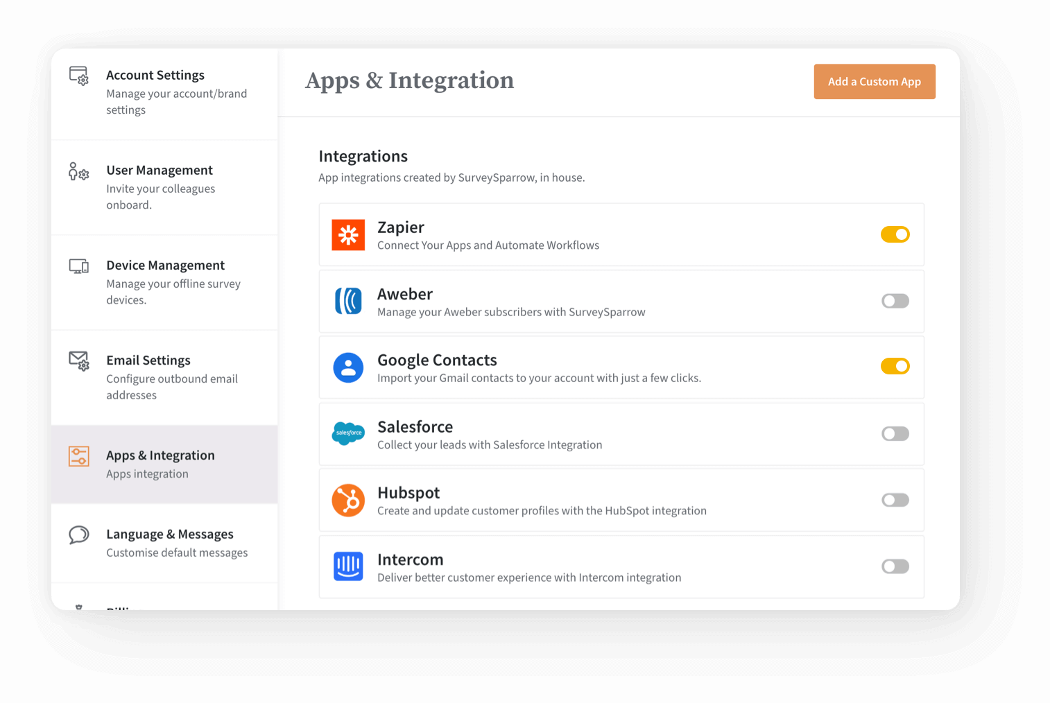 Connect with your everyday applications using native integrations.